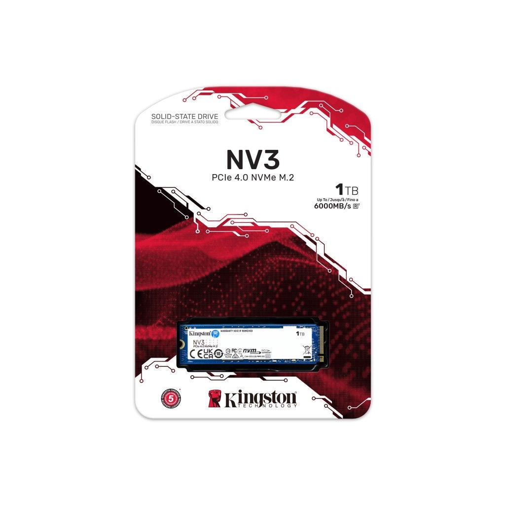 Kingston NV3 NVMe SSD 1TB PCIe 4.0 M.2 – Nieuw, Computers en Software, Harde schijven, Kingston Technology, SSD, Nieuw, Ophalen of Verzenden