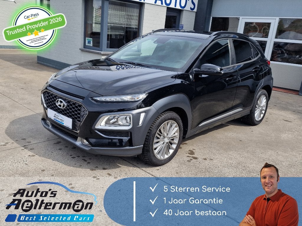 Hyundai KONA 1.6 T-GDi AWD Automaat LED * GPS * HALF LEDER, Autos, Hyundai, Entreprise, Achat, Kona, ABS, Caméra de recul, Airbags
