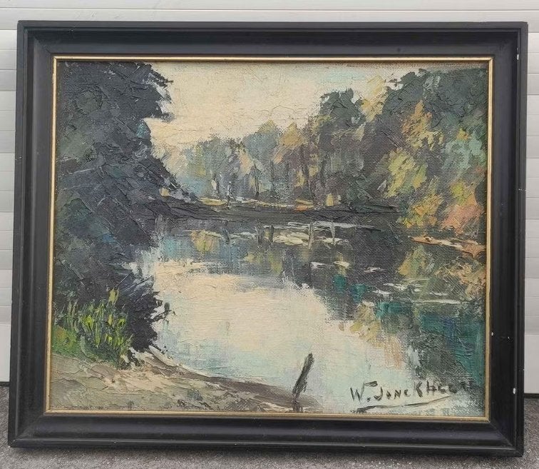 Huile sur toile signe walter jonckheere, Ophalen of Verzenden, Doek