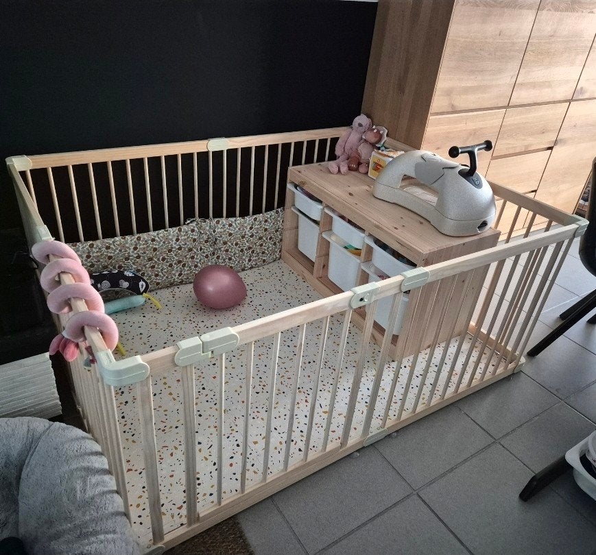 houten grondbox, Kinderen en Baby's, Babyparken, Ophalen, Zo goed als nieuw, Rechthoekig