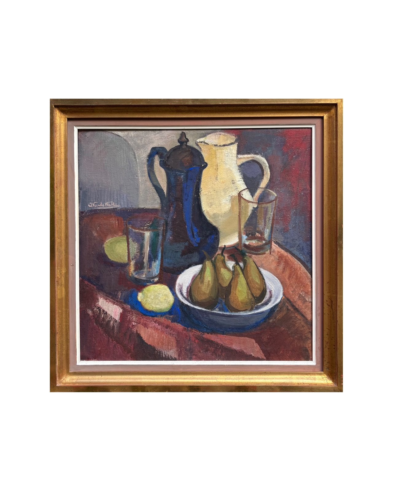 Peinture à l’huile d’une nature morte de cuisine (61x61), Œuvre originale, Peinture à l'huile, Enlèvement, Toile