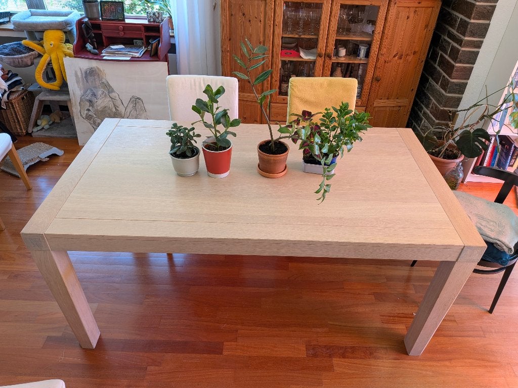 Grande table de salon en bois massif, Bois, moderne, minimaliste, 150 à 200 cm, Enlèvement, Utilisé