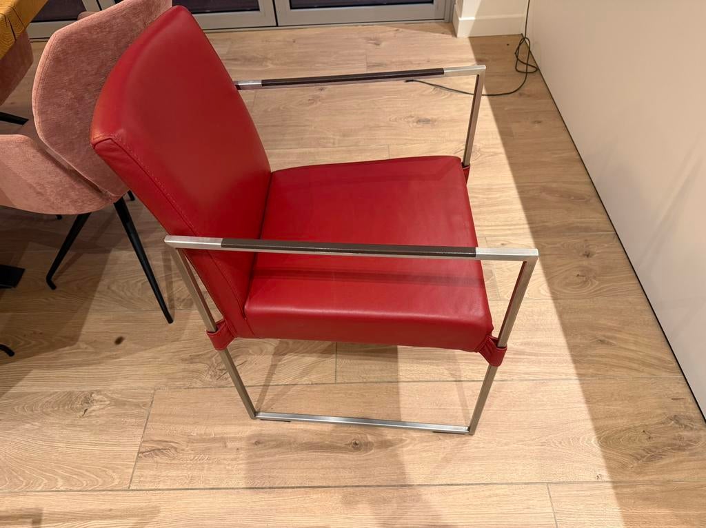 6 x Chaise de salle à manger rouge, Antiquités & Art, Enlèvement