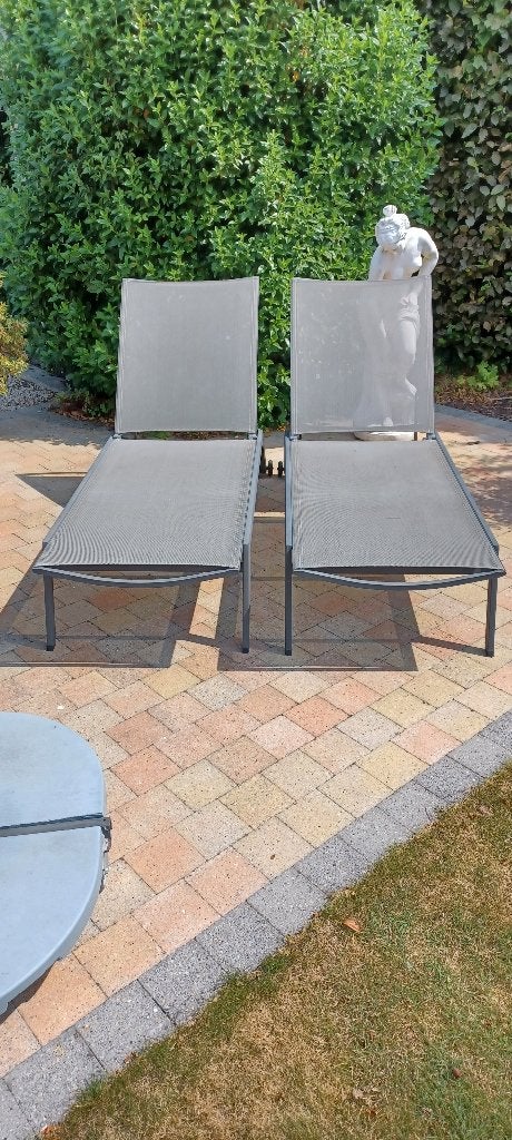 Tuinligstoelen, Tuin en Terras, Ligbedden, Ophalen, Gebruikt, Aluminium, Inklapbaar