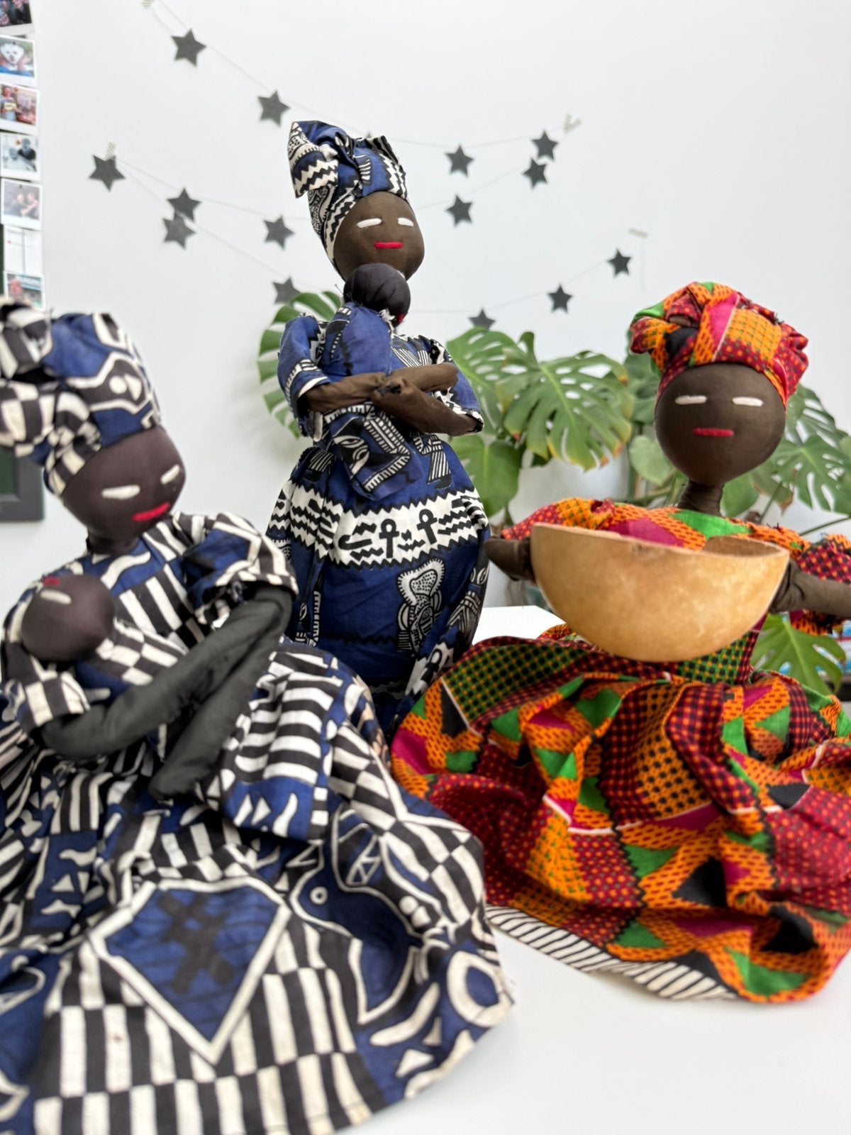 Afrikaanse tribale stoffen pop – handgemaakt - vintage, Ophalen of Verzenden
