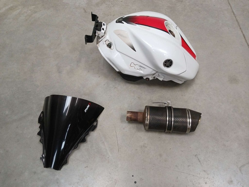 Yamaha R6 2006-2007 tank kuipruit uitlaat demper RJ11, Motoren, Niet ingevuld, Gebruikt, Niet ingevuld, Ophalen of Verzenden