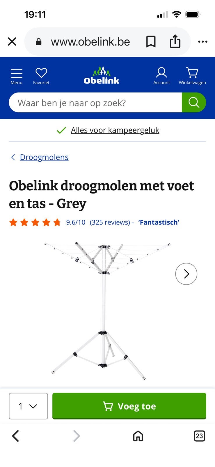 Kampeergerief, Ophalen, Gebruikt