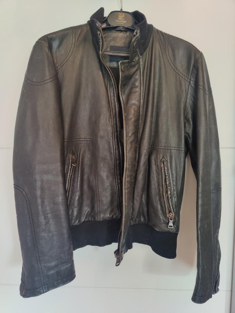 Tommy Hilfiger lederen jas – maat M, Ophalen, Maat 48/50 (M), Zwart
