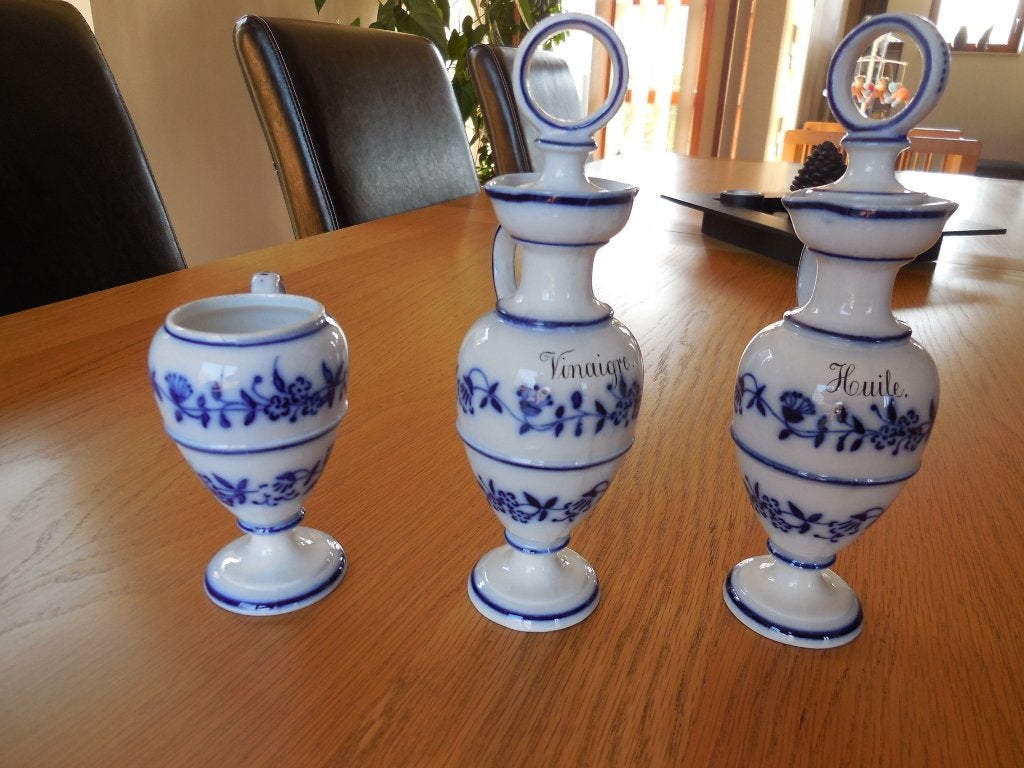 3 récipients anciens en porcelaine hauteur 19 cm, Maison & Meubles, Cuisine | Vaisselle, Enlèvement ou Envoi, Utilisé, Porcelaine