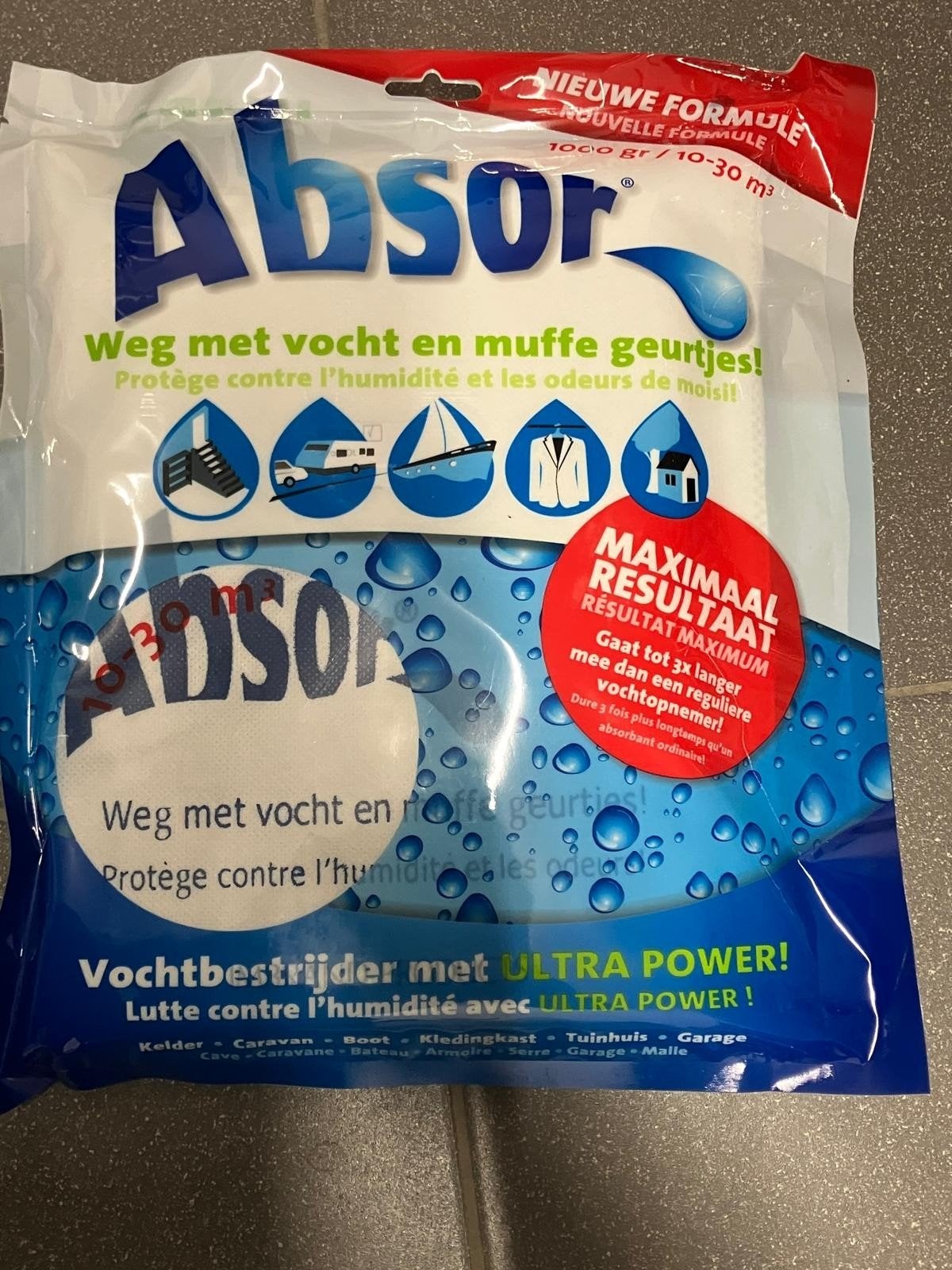Absor vochtbestrijder, Ophalen
