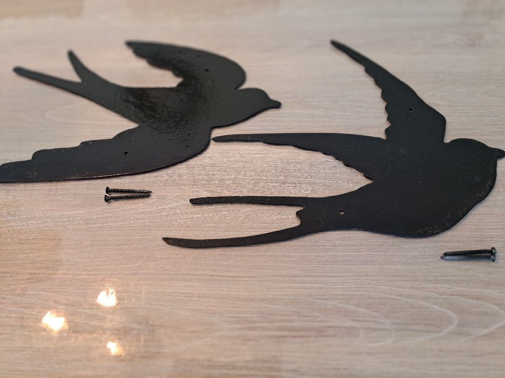 Deux oiseaux en métal pour décoration mur extérieur., Enlèvement, Comme neuf