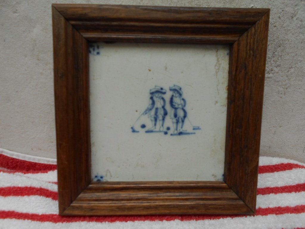 antieke DELTSE tegel-kinderspelen-17e eeuw, Antiek en Kunst, Ophalen of Verzenden