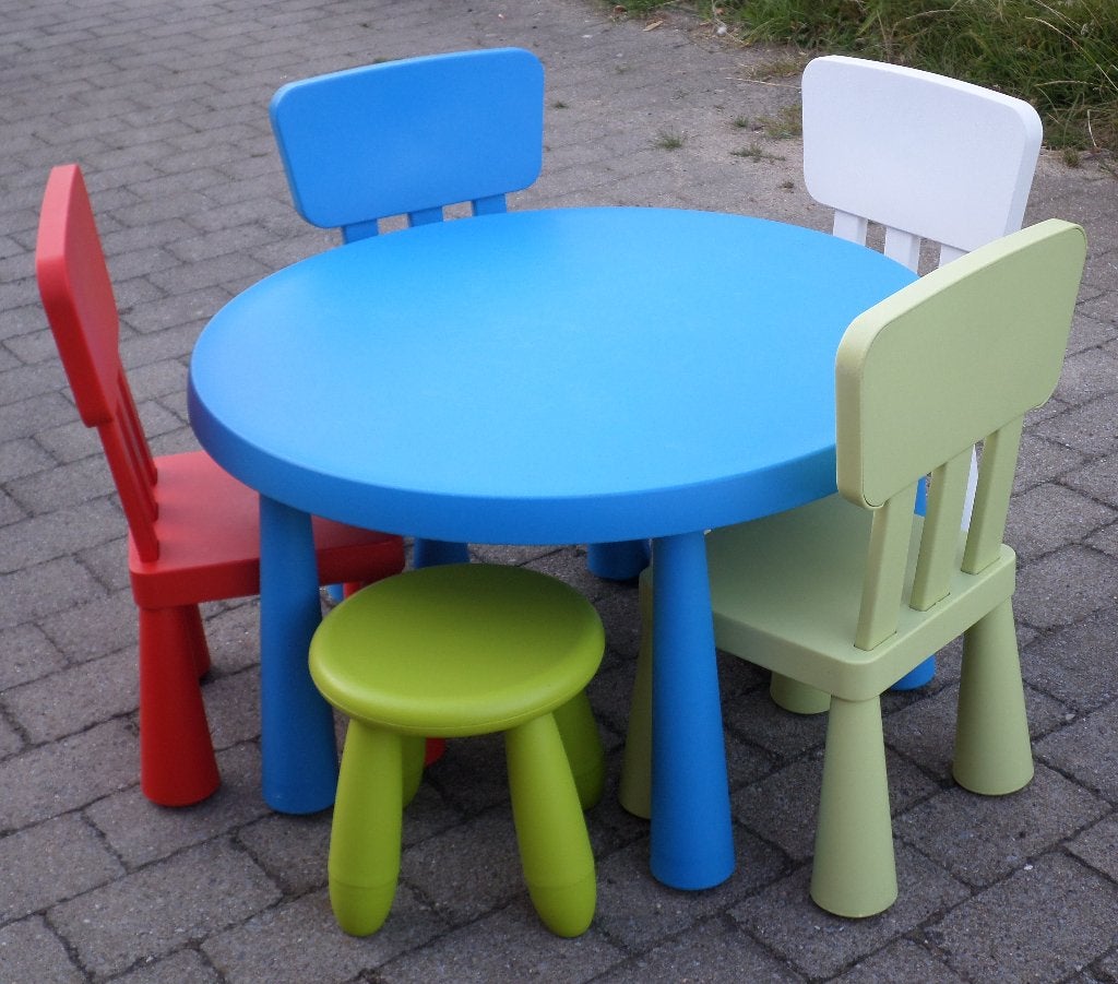 Kindertafel met stoelen " Mammut" Ikea, Ophalen, Zo goed als nieuw, Tafel(s) en Stoel(en)