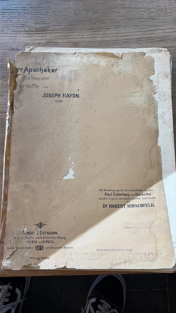 Joseph Haydn, Musique & Instruments, Partitions, Enlèvement ou Envoi, Utilisé