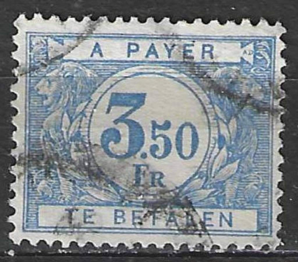 Belgique 1922 - OBP 48TX - Timbre fiscal 3.50 F. (ST), Timbres & Monnaies, Timbres | Europe | Belgique, Envoi, Affranchi, Oblitéré