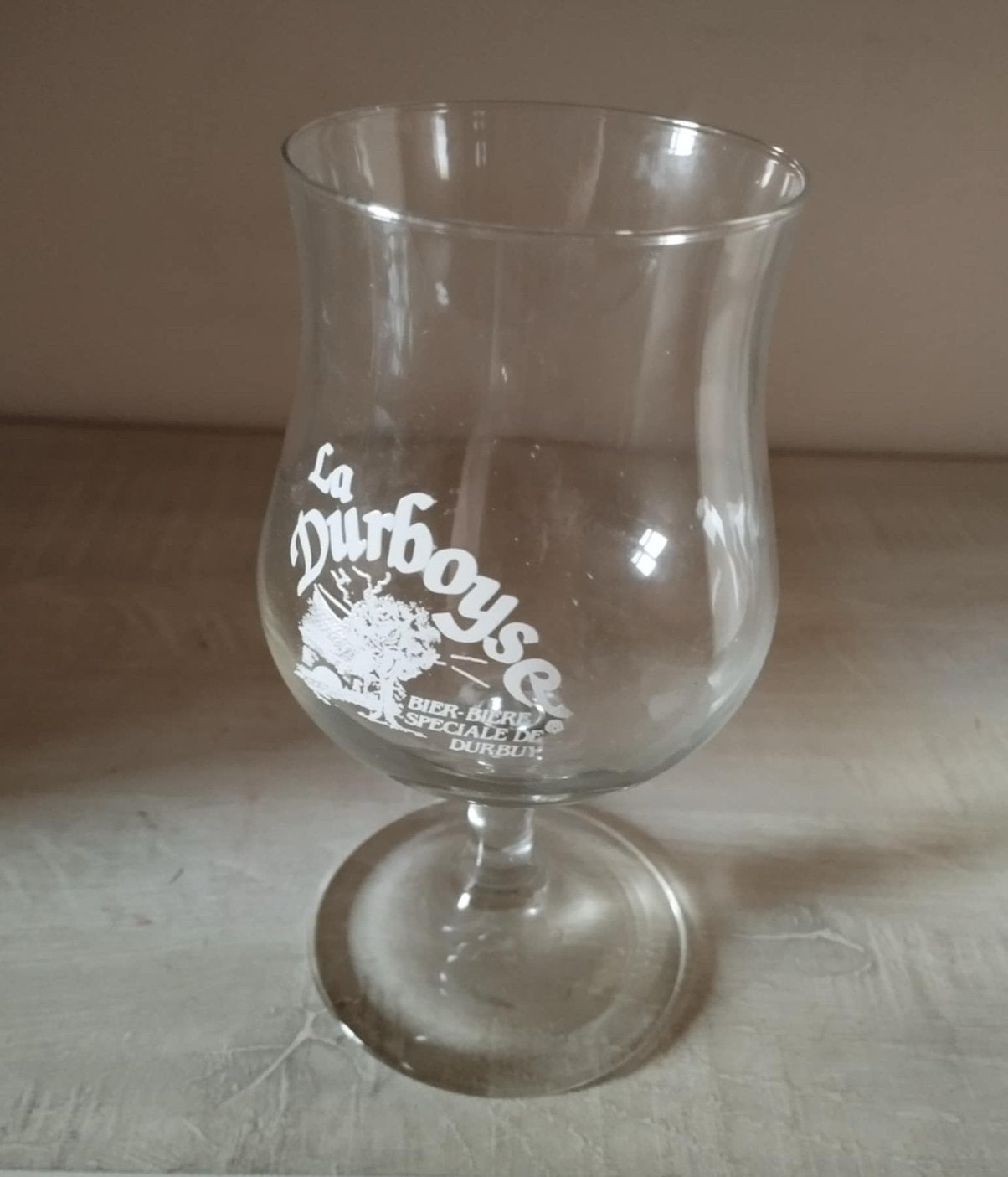 Durboyse Brasserie Belge Glas, Verzamelen, Glas en Drinkglazen, Ophalen, Zo goed als nieuw, Bierglas