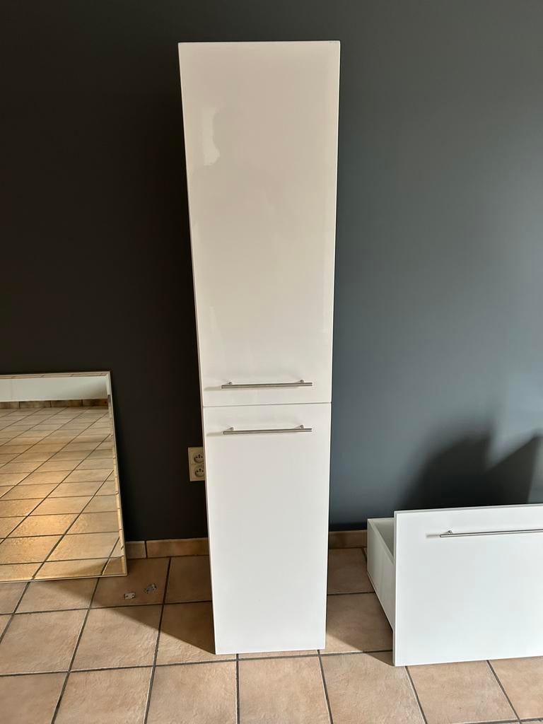Lavabomeubel, kolomkast en douchescherm voor ligbad, Huis en Inrichting, Badkamer | Badkamermeubels, Ophalen, Gebruikt, (Half)hoge kast