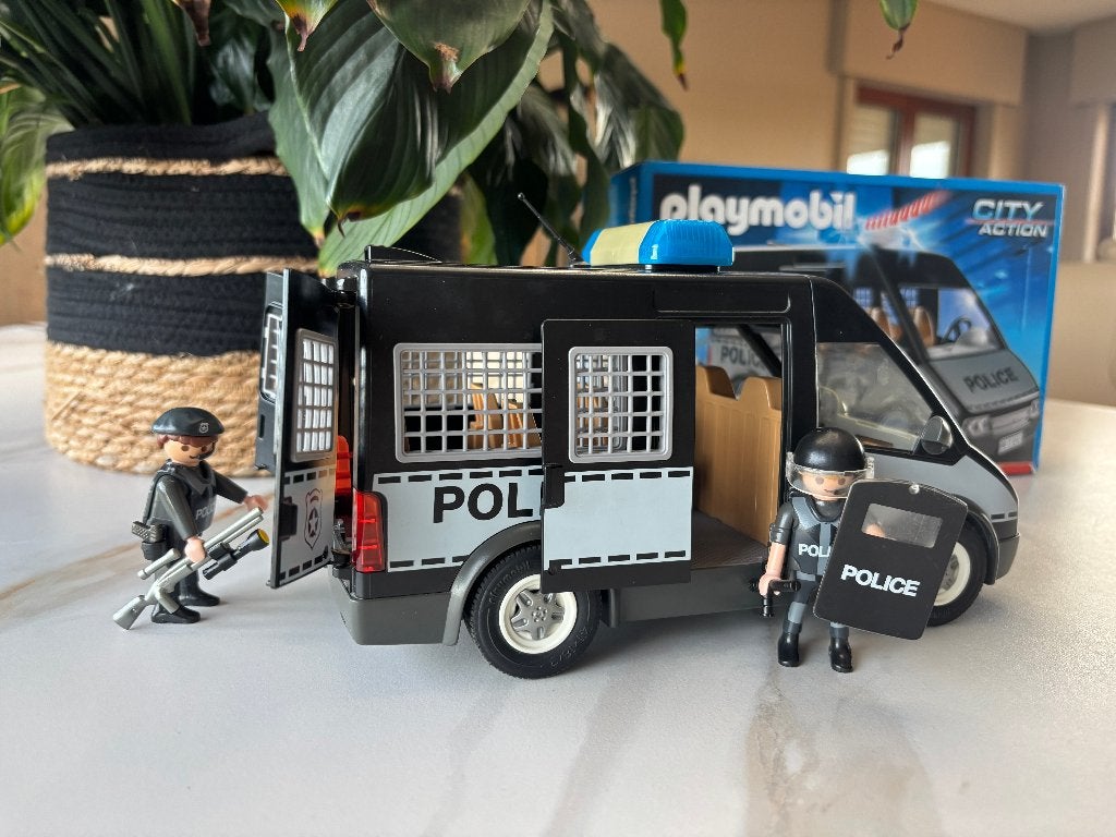 Playmobil 6043 Fourgon de police avec sirène et gyrophare, Comme neuf, Véhicule, City action, Kit complet