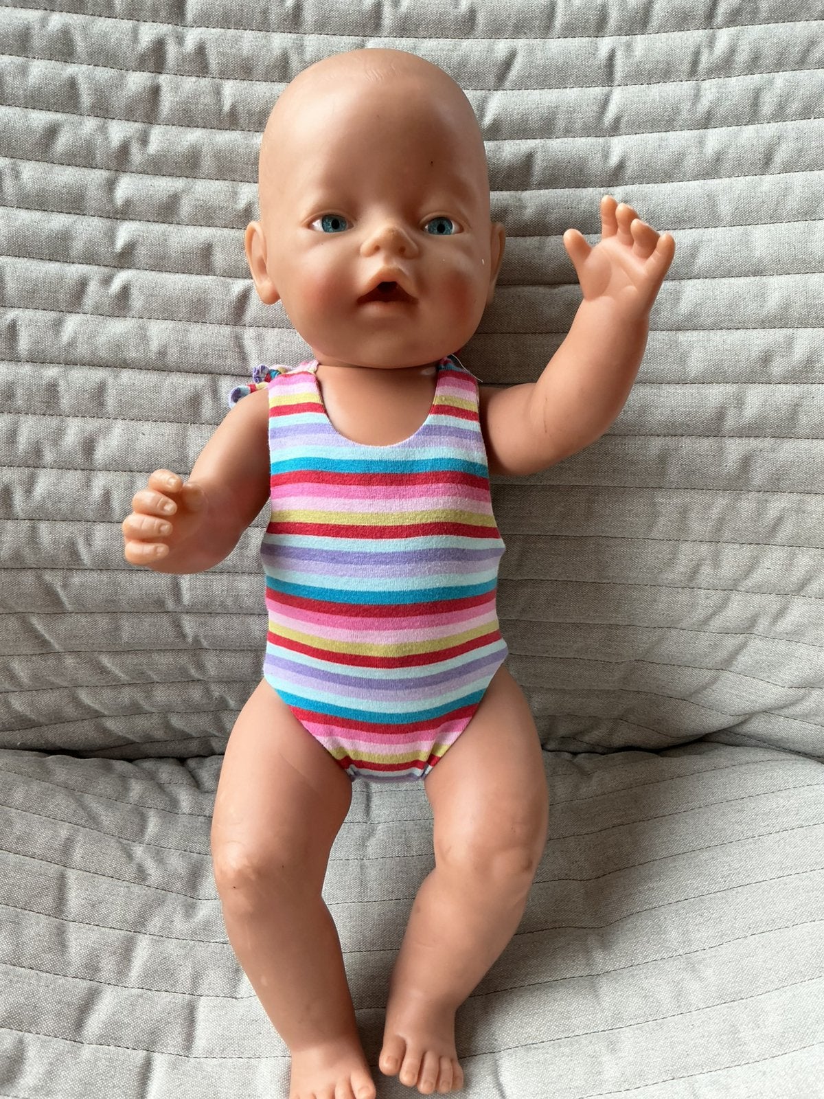 Koopje 9: Nieuw gestreept badpakje voor babyborn, Ophalen of Verzenden, Nieuw, Babypop