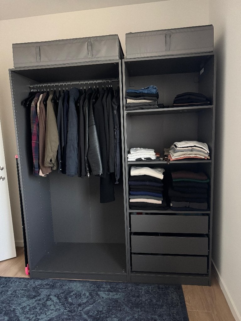 PAX Ikea - Kleidingkast , donker grijs 175x66x236cm, PAX Open Klerenkast, 150 à 200 cm, Comme neuf, Enlèvement