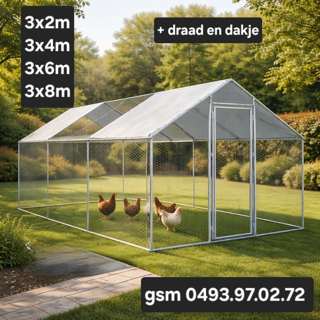 kippenrenen in verschillende maten incl draad en dakje, Ophalen, Nieuw