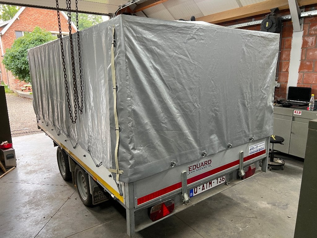 Eduard P4 aanhangwagen 3T + huif + oprijlaten, Enlèvement, Comme neuf
