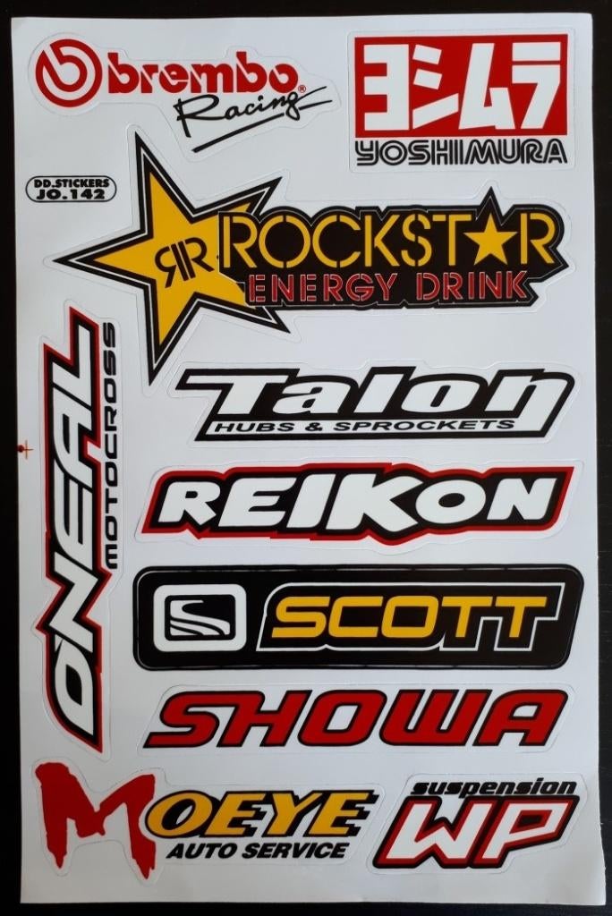 Brembo Racing Yoshimura Rockstar WP stickerset motor helm, Motoren, Ophalen of Verzenden