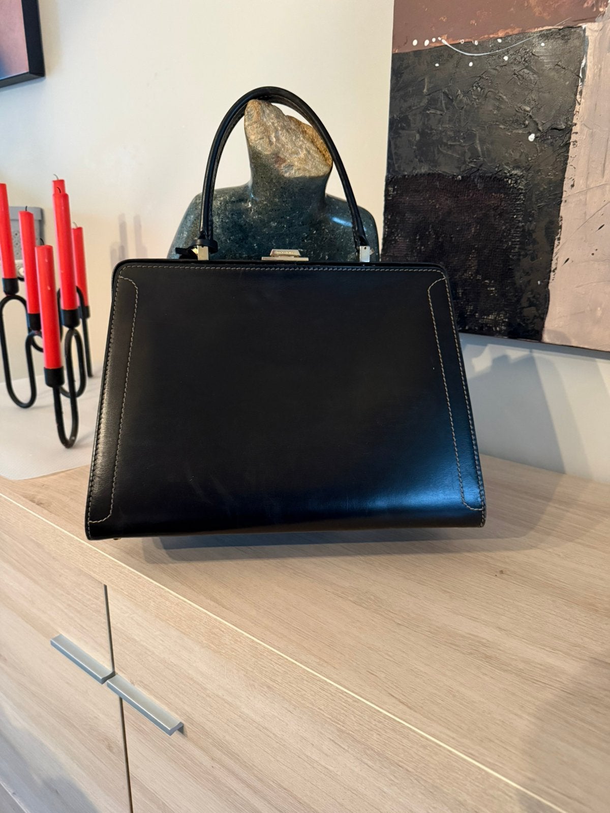 Prachtige handtas Delvaux, Enlèvement, Comme neuf, Noir, Sac à main