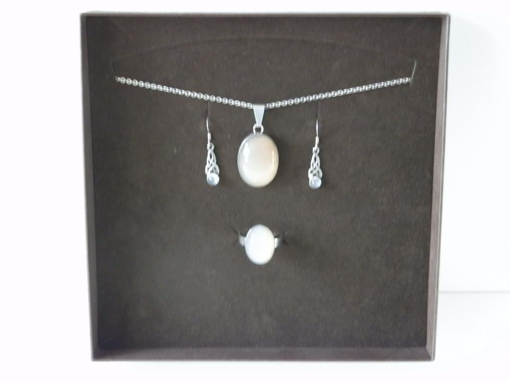 Bijoux en argent avec pierres précieuses d'opale. 925., Enlèvement ou Envoi, Argent, Autres types