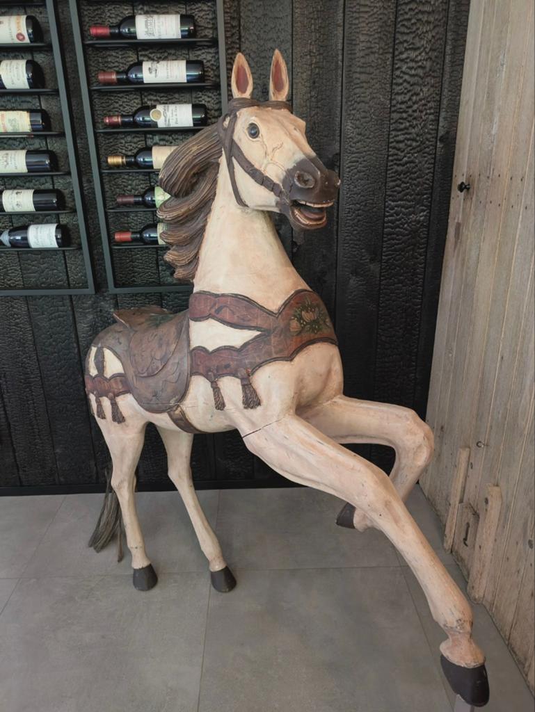 Uniek Antiek Houten Carrouselpaard – Handgesneden Eyecatcher, Antiek en Kunst, Kunst | Beelden en Houtsnijwerken, Hout, Klassiek