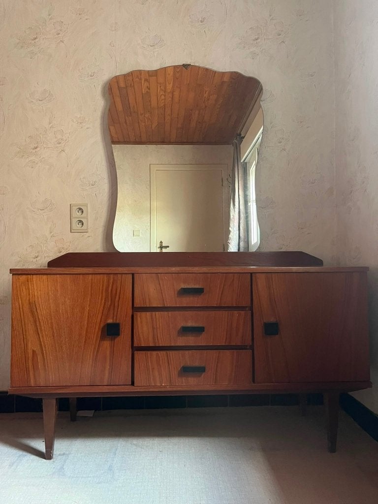 vintage slaapkamer meubelen, Maison & Meubles, Chambre à coucher | Chambres à coucher complètes, Enlèvement, Utilisé, Deux personnes