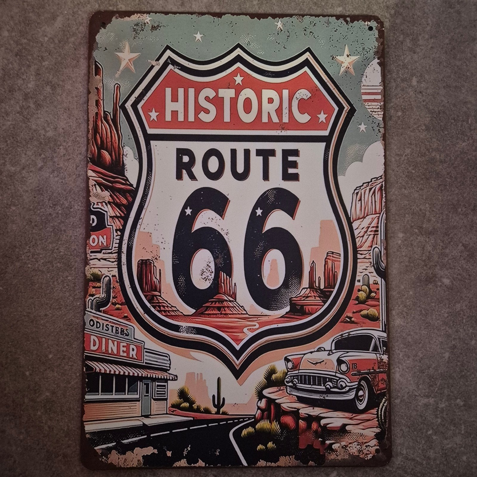 Metalen bord Route 66, Ophalen of Verzenden