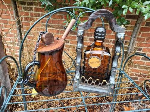 Vintage amberkleurige whisky / sangria set, Ophalen