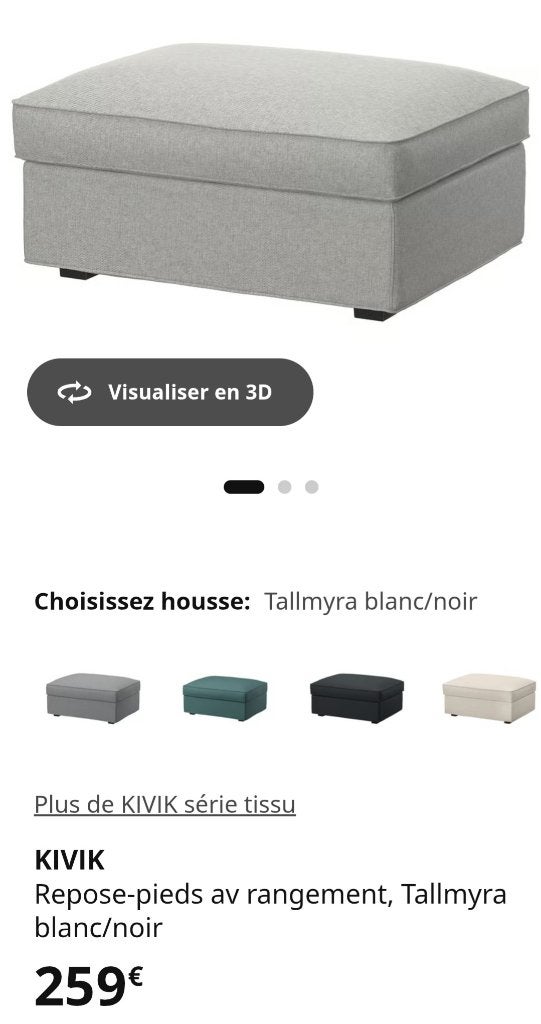 Repose pieds Ikea Kivik, Ophalen, Zo goed als nieuw, 75 tot 100 cm, 50 tot 75 cm