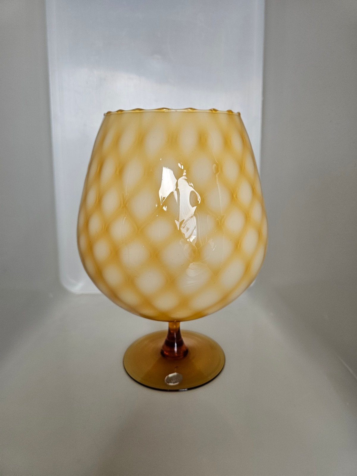 Retro vintage Empoli vaas amber Italy, Ophalen of Verzenden