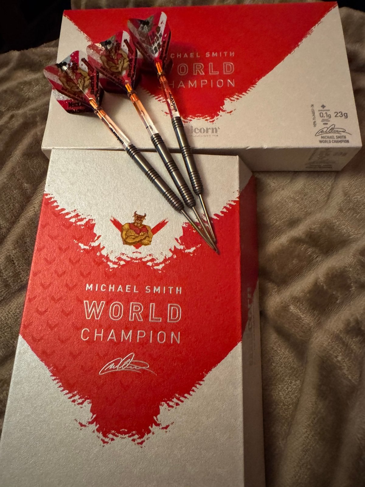 Unicorn Michael Smith World Champion 2023, 23 gram, Verzenden, Gebruikt, Pijlen