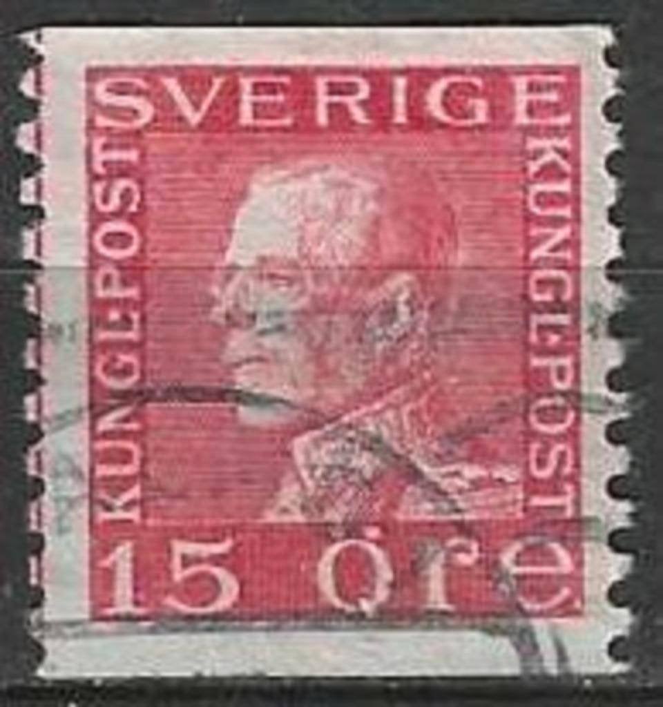 Suède 1925/1926 - Yvert 196 - Roi Gustave V (ST), Envoi, Suède, Affranchi