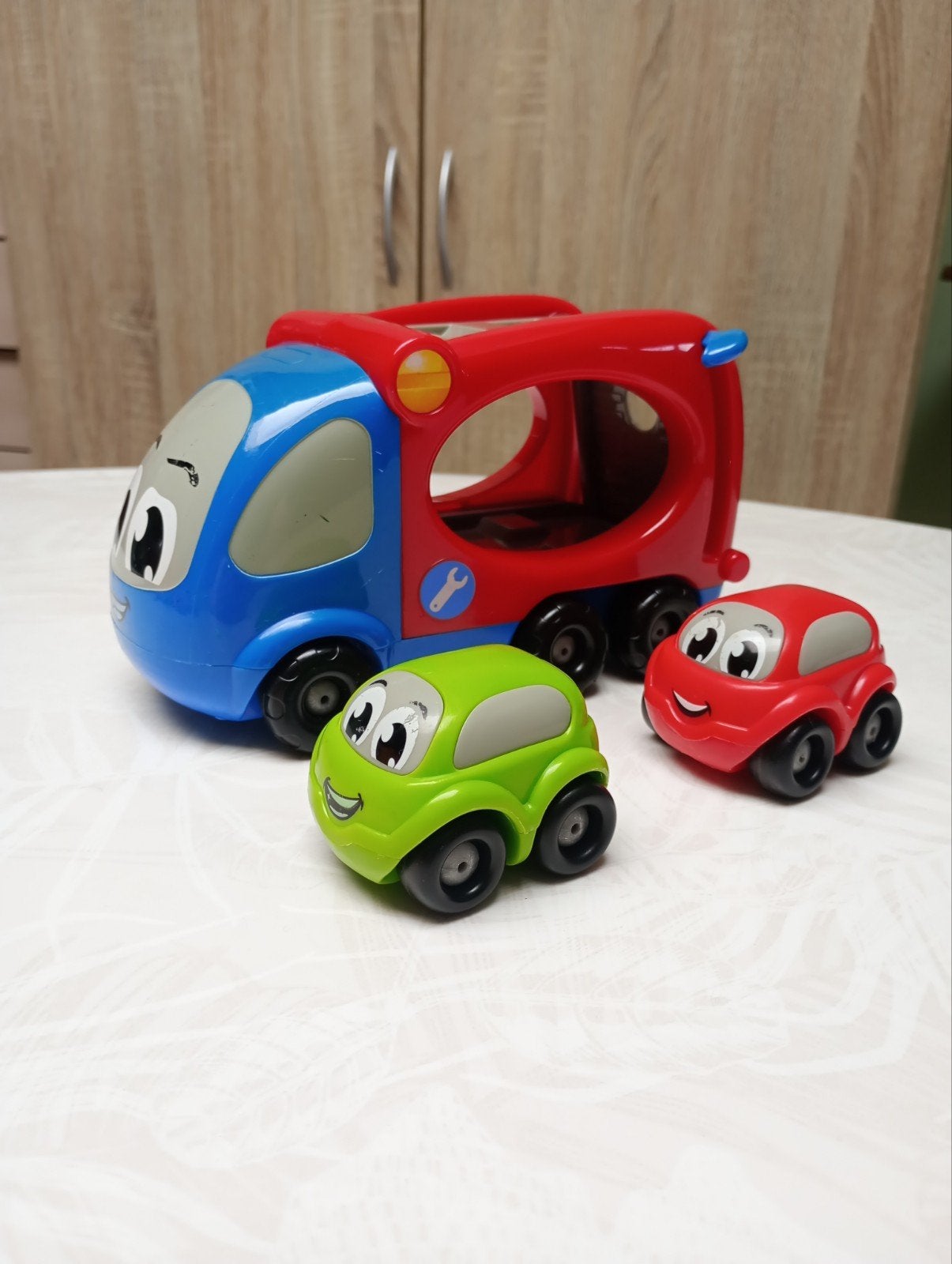 Camion transporteur de voitures Smoby Vroom Planet + 2 voitu, Enlèvement ou Envoi
