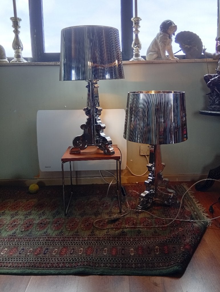 Paire de lampes Kartell grand format modèle Bourgie Silver, Synthétique, Enlèvement, Utilisé, Baroque