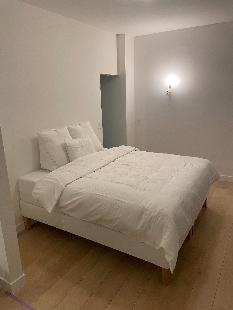 Lit IKEA 180x200 – 2 sommiers ESPEVAR + 2 matelas ANNELAND, Matelas, Comme neuf, Enlèvement, 180 cm