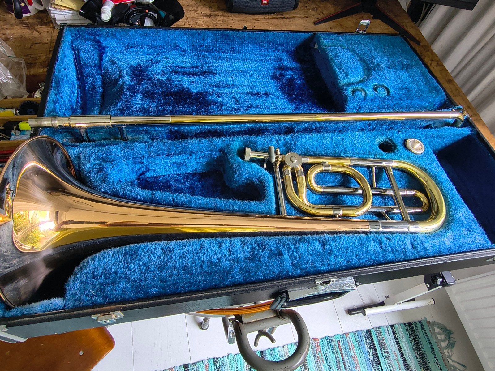Yamaha bastrombone YBL-321, Muziek en Instrumenten, Ophalen of Verzenden, Zo goed als nieuw, Bas, Met koffer