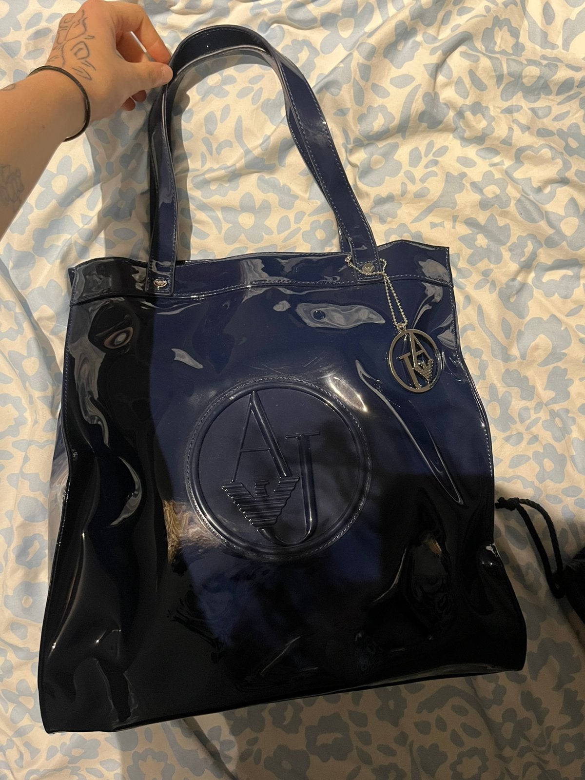 Armani jeans blauwe handtas, Handtassen en Accessoires, Ophalen, Handtas