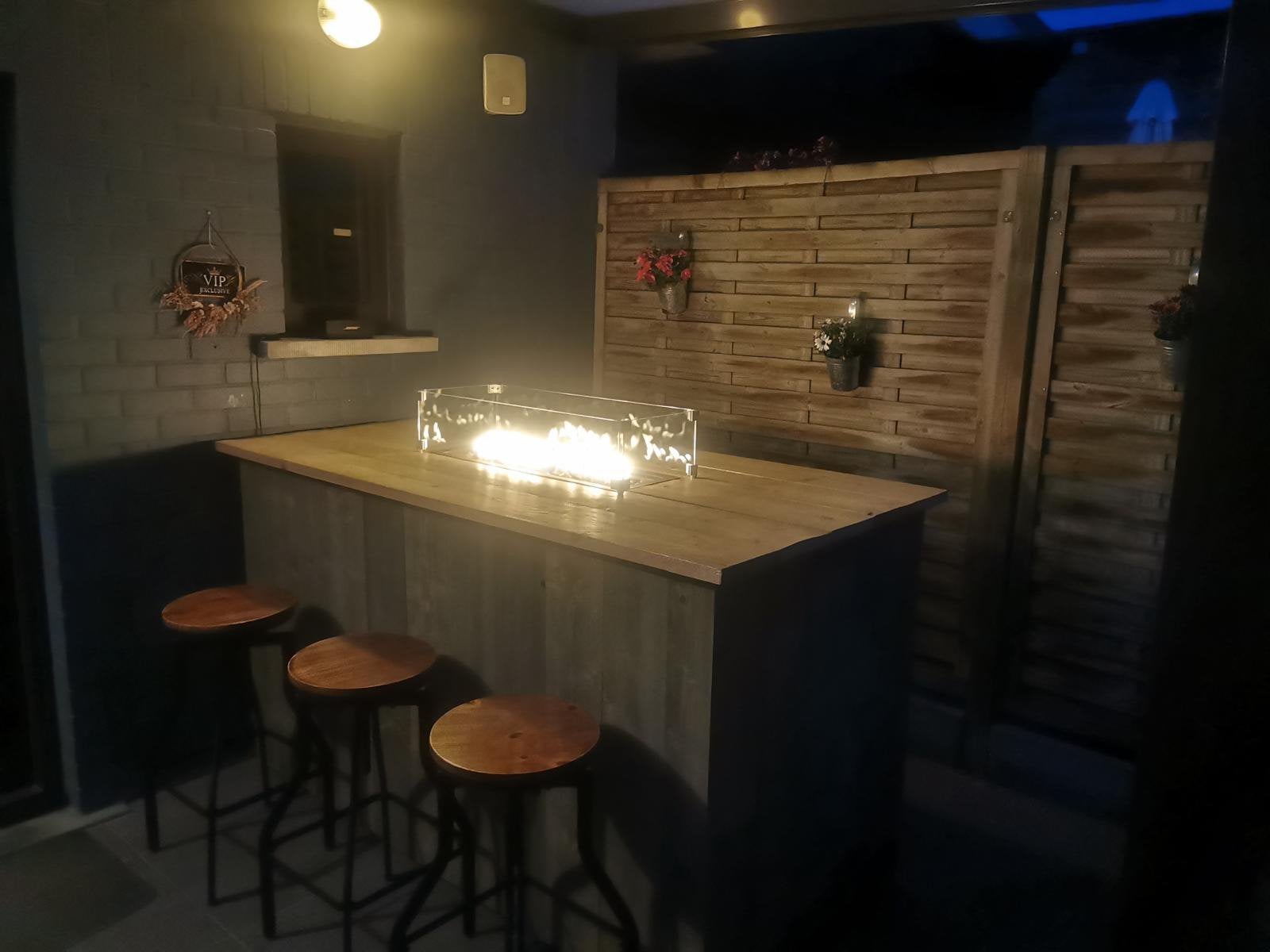 Outdoor bar met gasvuurtafel – 190 cm breed, Ophalen, Gebruikt