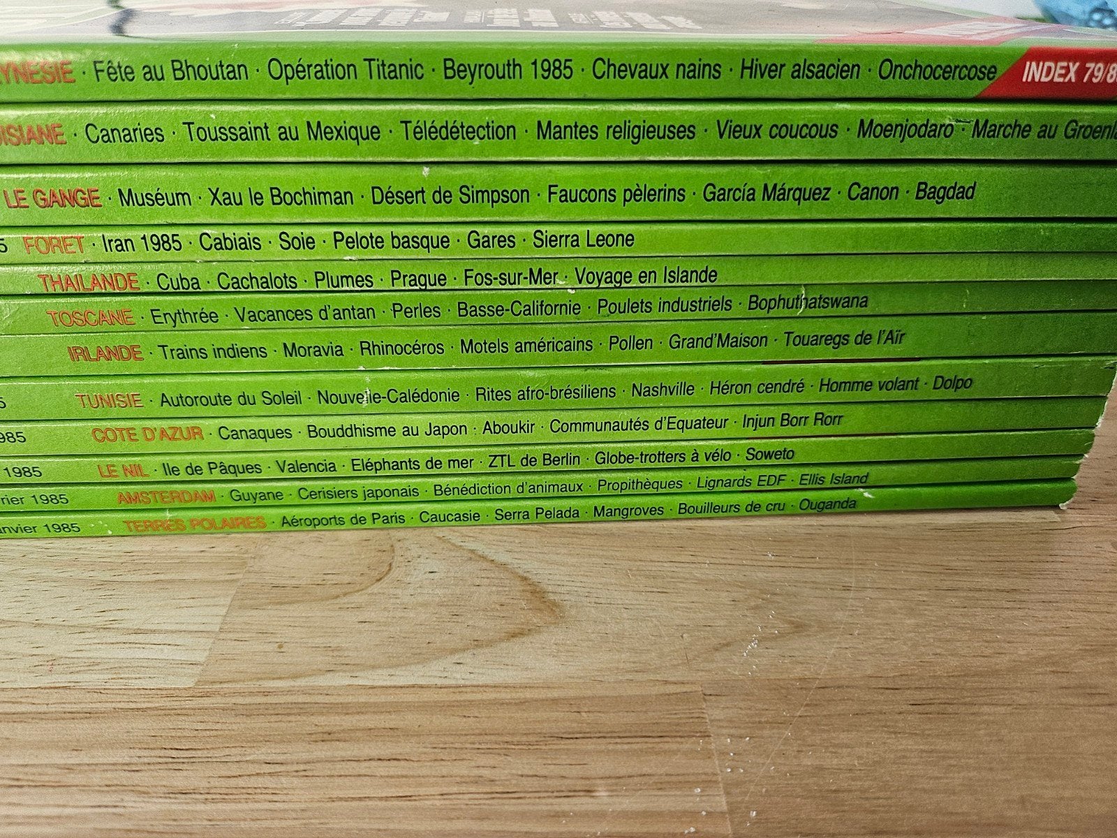GEO 1985 (Fr) - 12 Edities
N 59+60+61+62+63+65+66+67+68+69+, Antiek en Kunst, Ophalen of Verzenden, Diverse