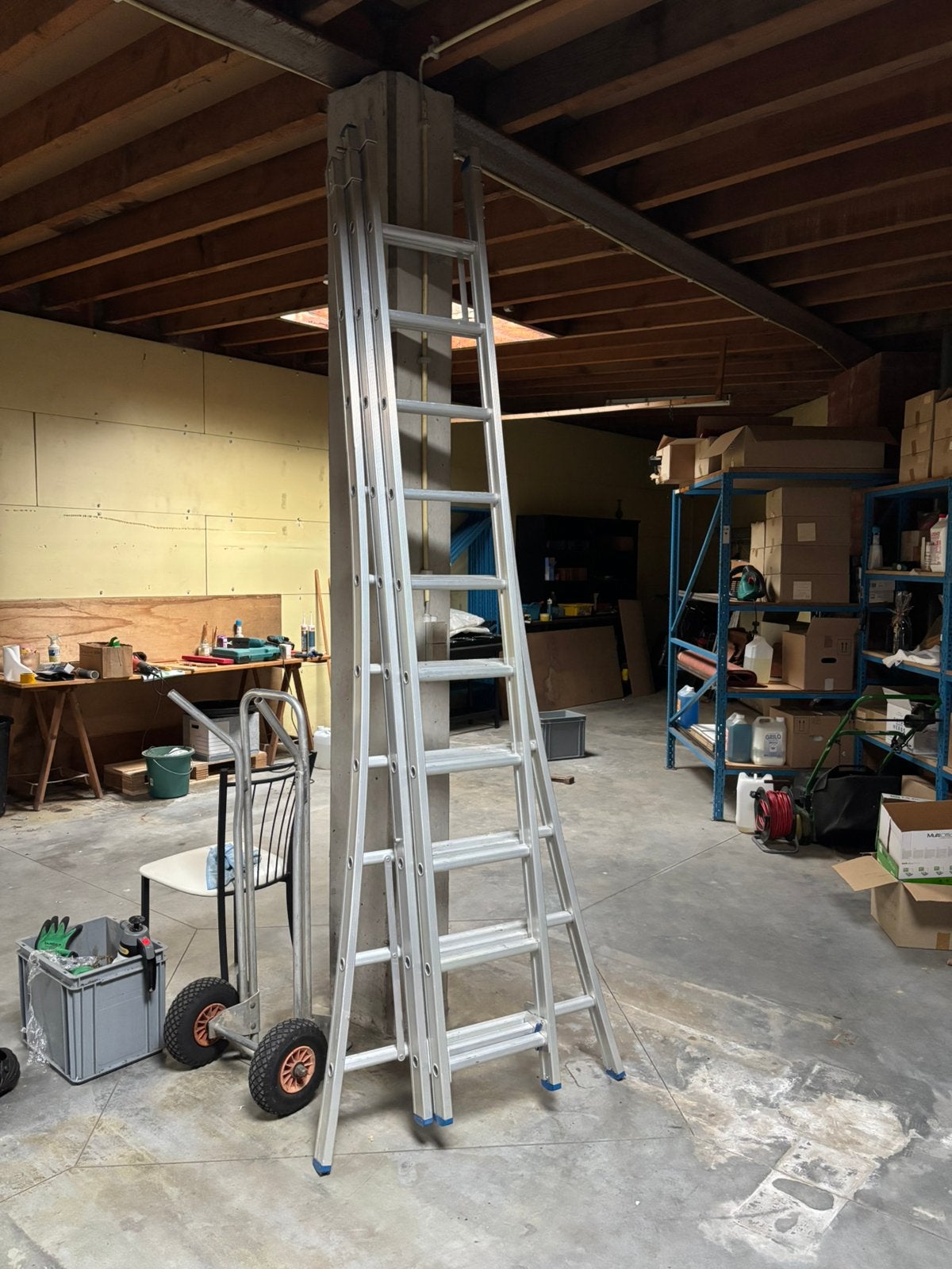 Grote ladder, Doe-het-zelf en Bouw, Ophalen, Zo goed als nieuw, Ladder, Opvouwbaar of Inschuifbaar