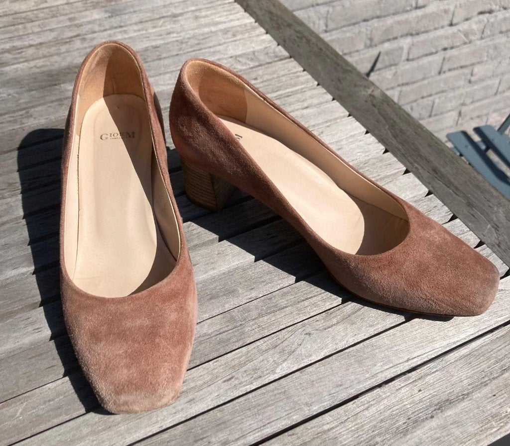 schoenen GiorM, 37,5, in leer, Kleding | Dames, Schoenen, Schoenen met lage hakken, Beige, Ophalen of Verzenden, Zo goed als nieuw