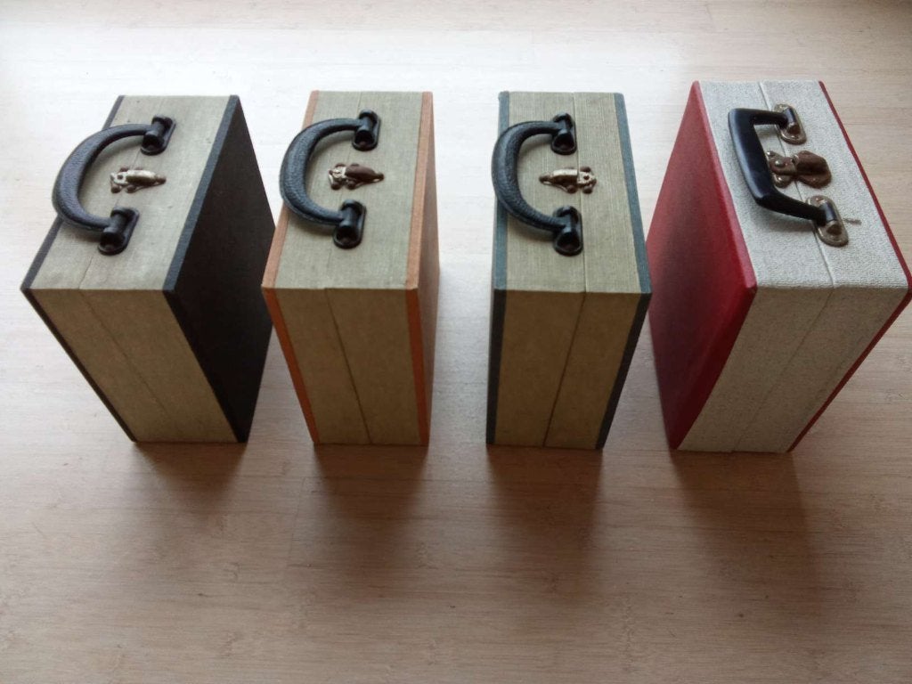 Vintage platenkoffer Single box - 4 stuks + 71 singles, Ophalen of Verzenden, Gebruikt, Overige genres