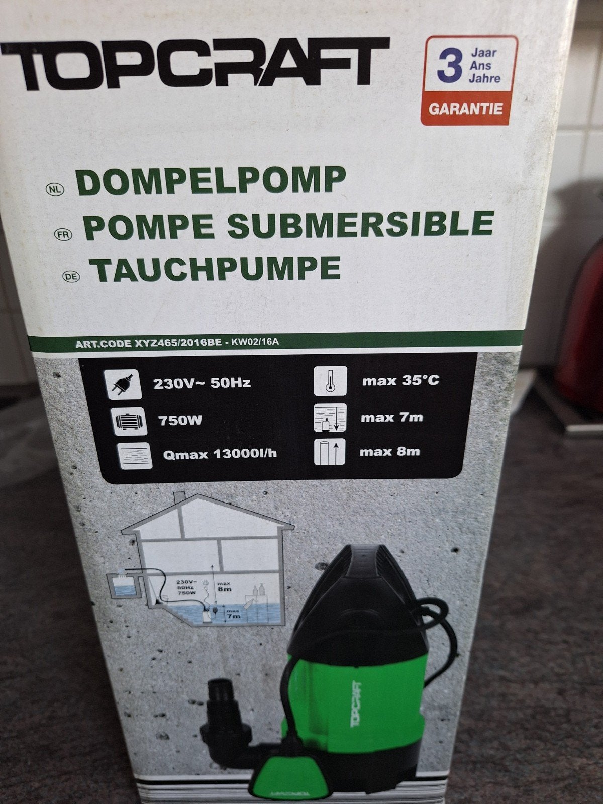 Dompelpomp, Ophalen