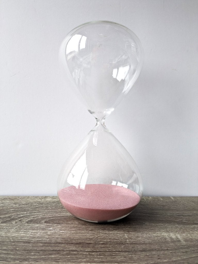 Polspotten Sablier  M 30 cm 90 minutes Pol's Potten, Verre, Rose, Comme neuf, Autres styles