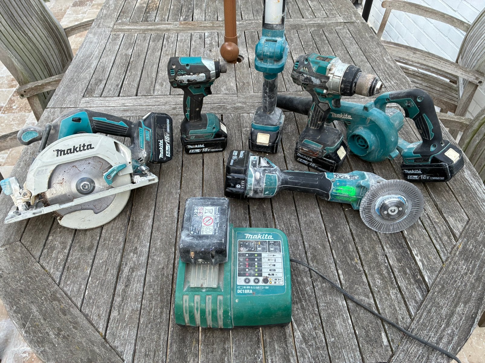 Set makita, Ophalen, Gebruikt